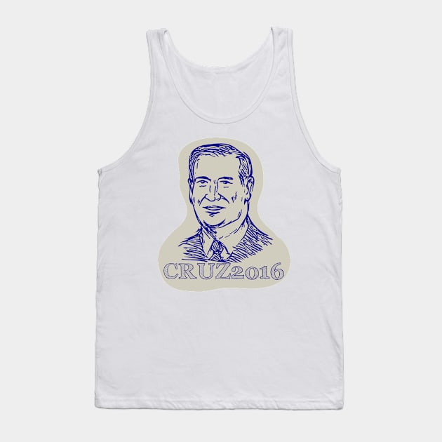 Ted Cruz 2016 President Drawing Tank Top by retrovectors